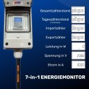 230V Schuko mobiler digitaler Stromz&auml;hler, geeicht, multifunktional, mit 7 Messanzeigen, inkl. MID-Zertifikat, IP54