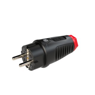 PCE Schutzkontakt Stecker Rot IP54 Vollgummi Zwei Erdungssysteme 0522-sr