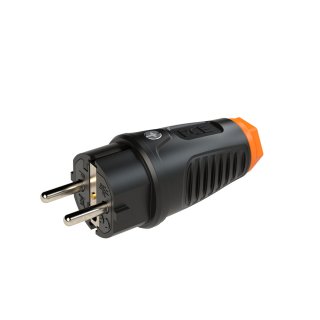 PCE Schutzkontakt Stecker Orange IP54 Vollgummi Zwei...