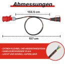 1,5m 5-Pol CEE Stecker 16A auf Schuko Kupplung H07RN-F 3G2,5
