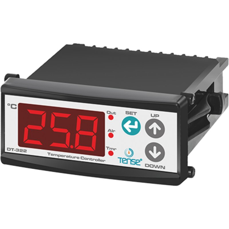 DT-322 ON/OFF Temperaturregler (-19,9° bis  +99,9°C) OUT und ALARM Relais Ausgänge (inkl. NTC-Sensor)
