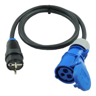 2x CEE Camping Adapter Strom Kabel Set - Adapterleitung H07RN-F 3G2,5 3x2,5  mm 230V 16A IP44 - Schuko Stecker auf CEE + CEE auf Schuko Kupplung  Stromadapter 230V 16A : : Baumarkt