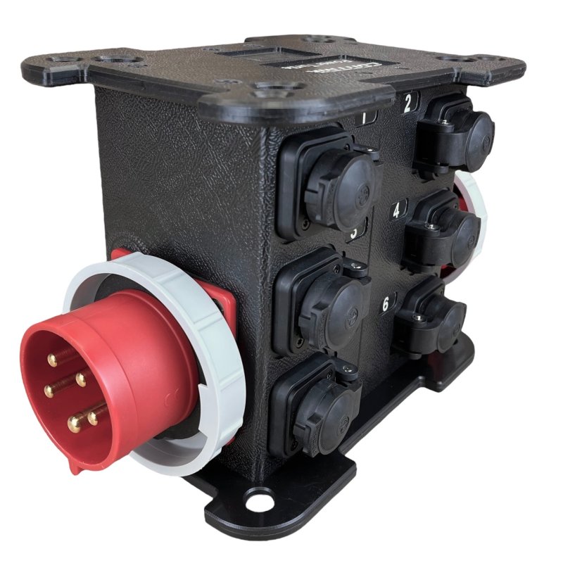 Power Turtle CPT-C2-T6-CB IN: 1x 32A 400V CEE -> OUT: 6x powerCON TRU ...