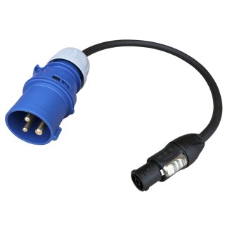 3-Pol CEE Stecker 16A auf powerCON TRUE1 Buchse...