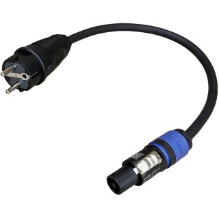 Netzkabel Schuko Stecker auf powerCON blau NAC3FXXA-W-S Power-In H07RN-F 3G1,5 [0,5m]
